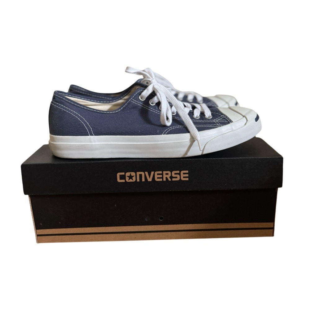 Converse Dark Blue and White Canvas Sneakers - Picture 4 of 8